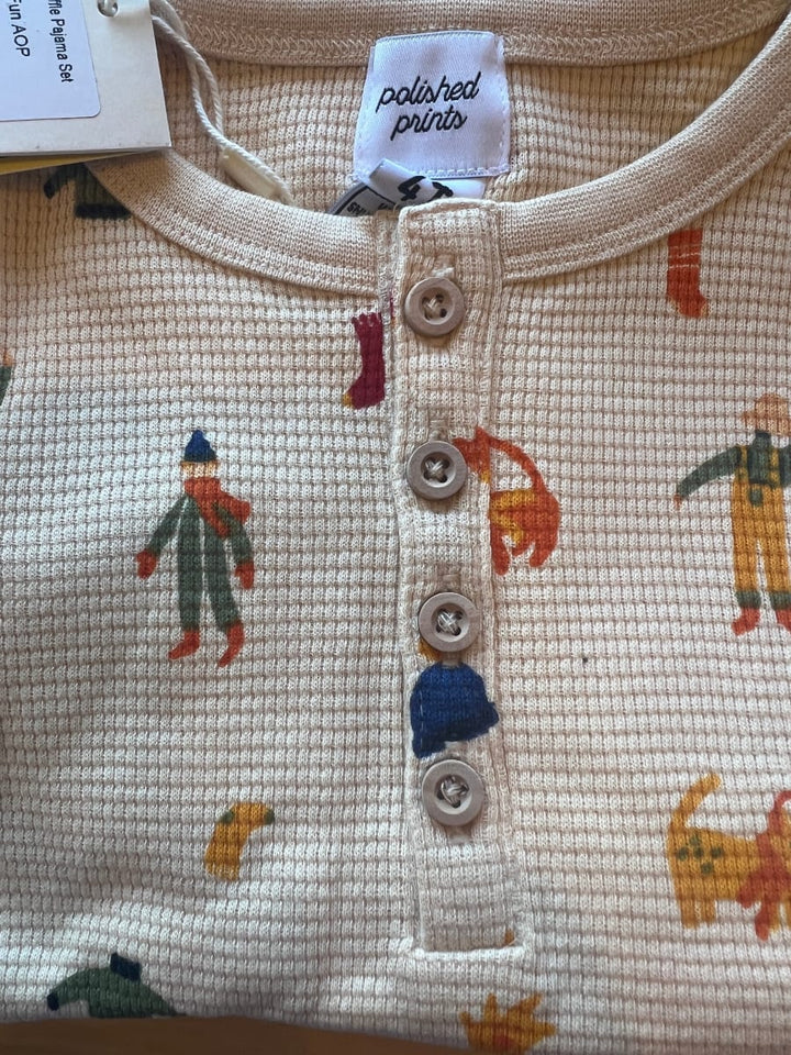 Fall Fun Henley Waffle Pajama Set