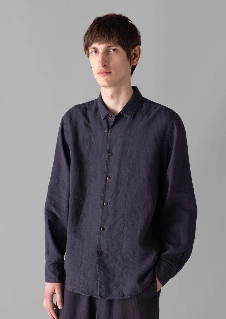 Loop Button Linen Shirt Slate