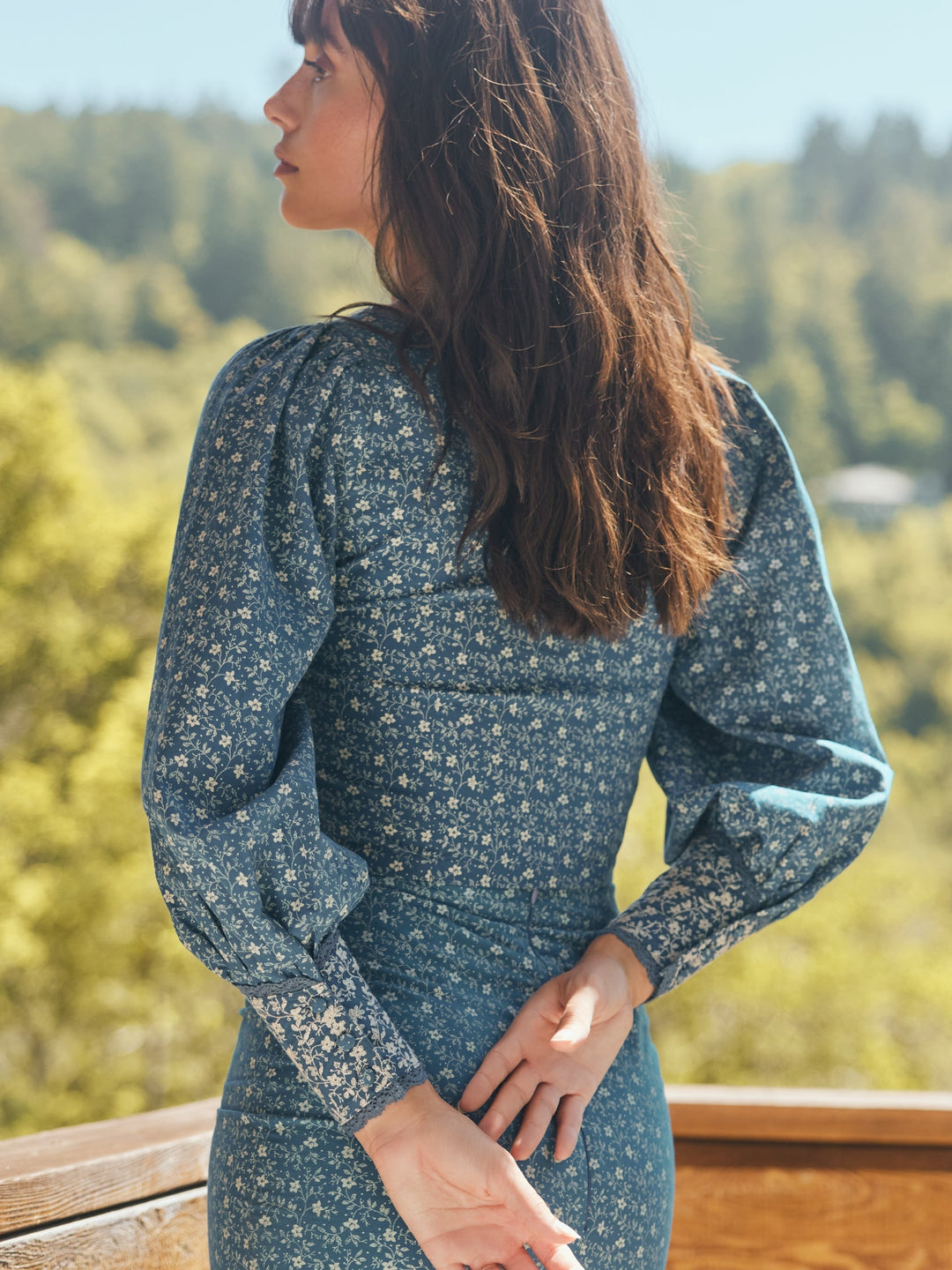 Victoria Embroidered Top - Queen Blue/Mini Alabaster Floral