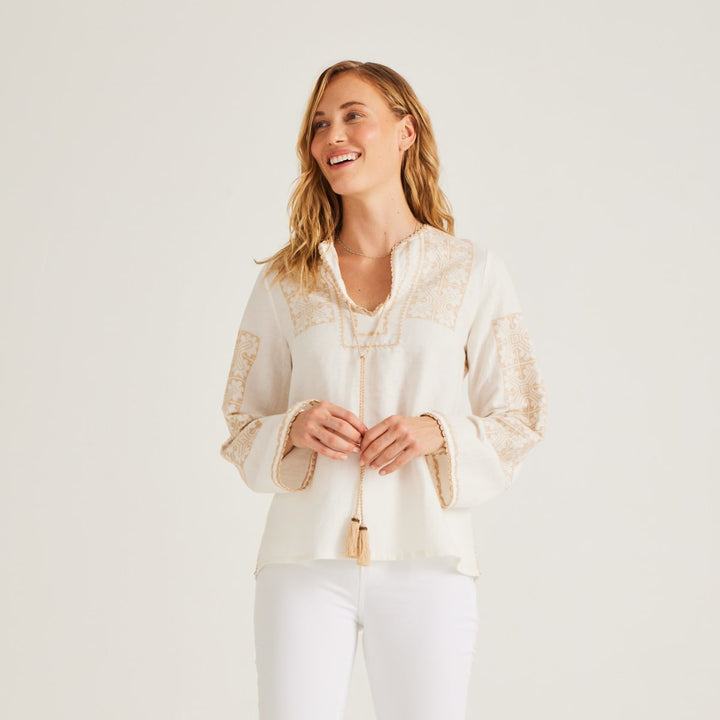 Cassandra Top - White/Beige