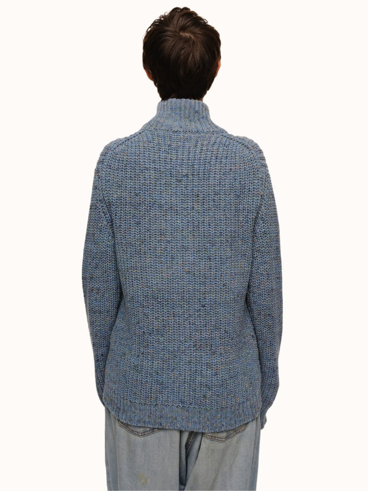 Dave Zip Cardigan - Blue