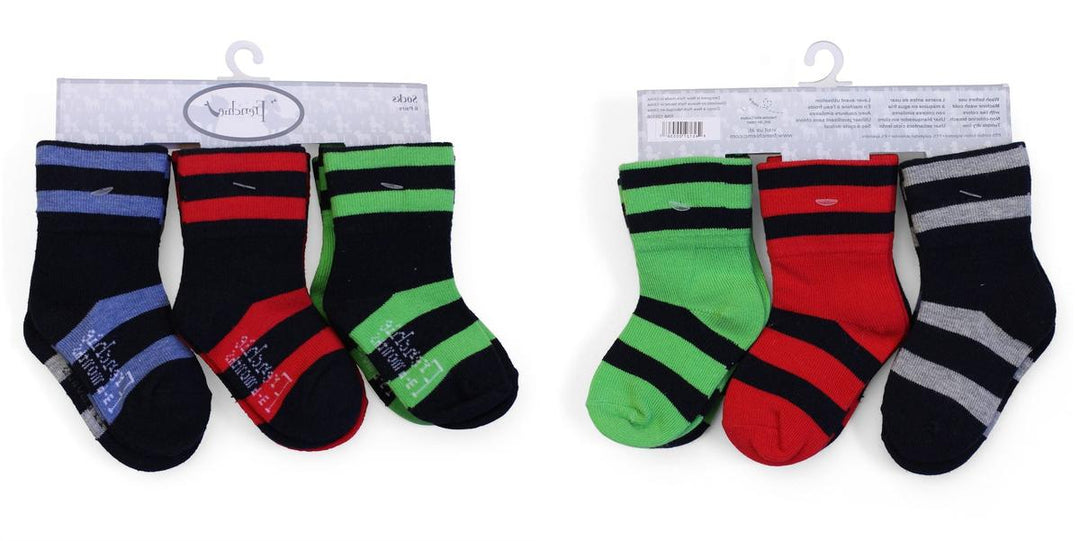 6-Pack Mid-Length Socks - Multi Stripe & Solid