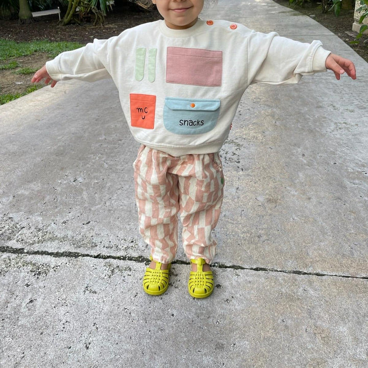 Recycled Cotton Pockets Kid Sweatshirt - Natural