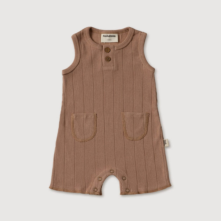 Rib Baby Romper - Bronze