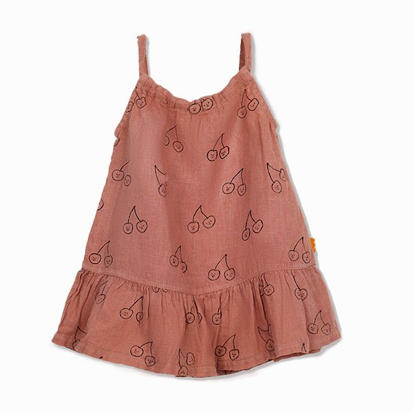 Cherry Baby Linen Dress - Mellow Pink