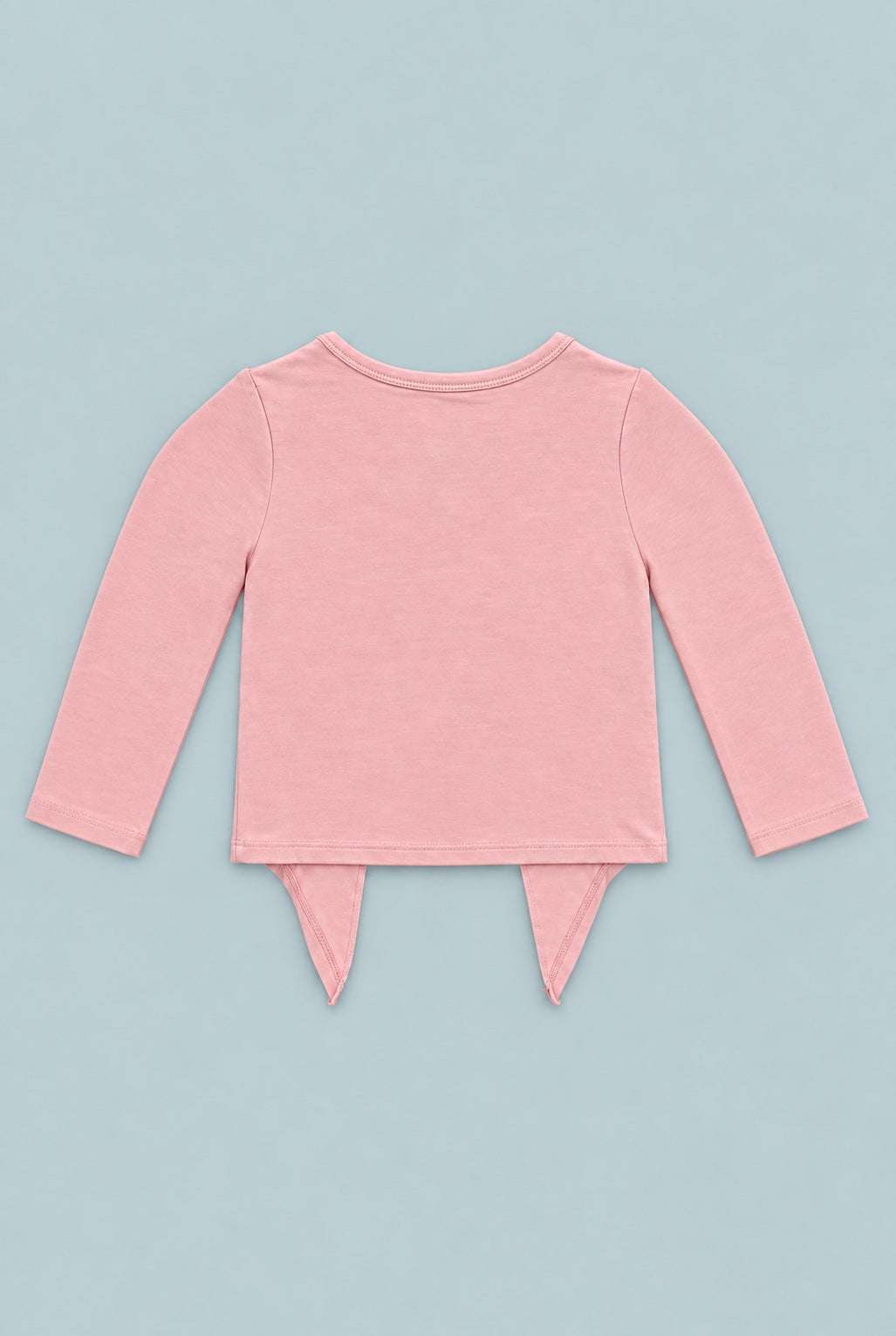 Long Sleeve Tie Top - Pink Suede