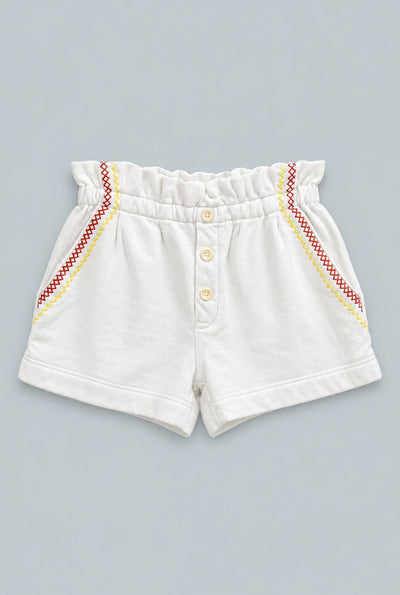 Hazel Paperbag Sweatshorts - White