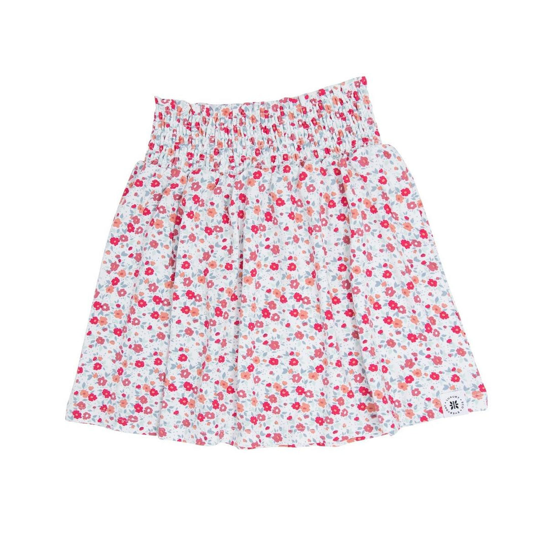 Smocked Skirt - Crimson Floral