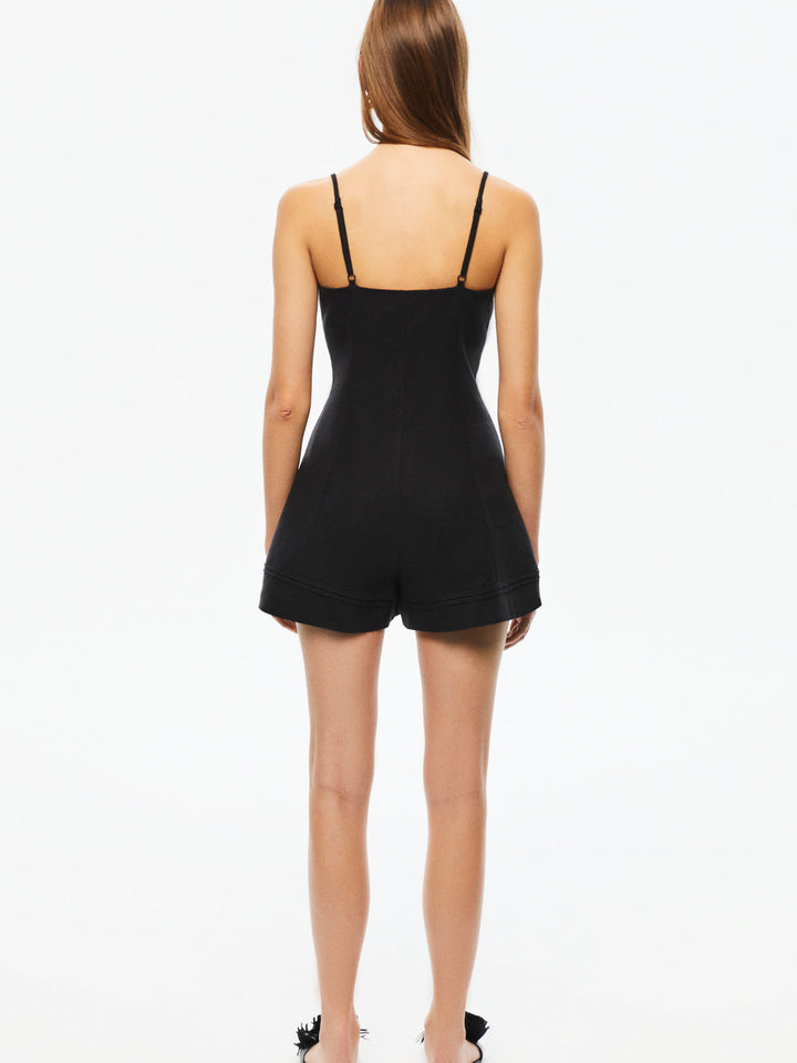 Mini Linen Jumpsuit - Black