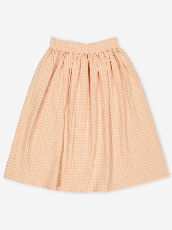 Brigitte Gingham Skirt - Apricot Gingham