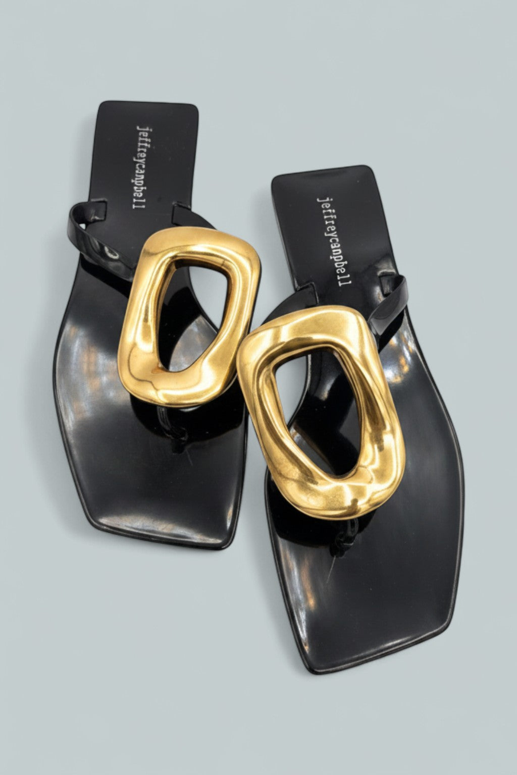 Women's Linques Jelly Sandals - Black Shiny Gold