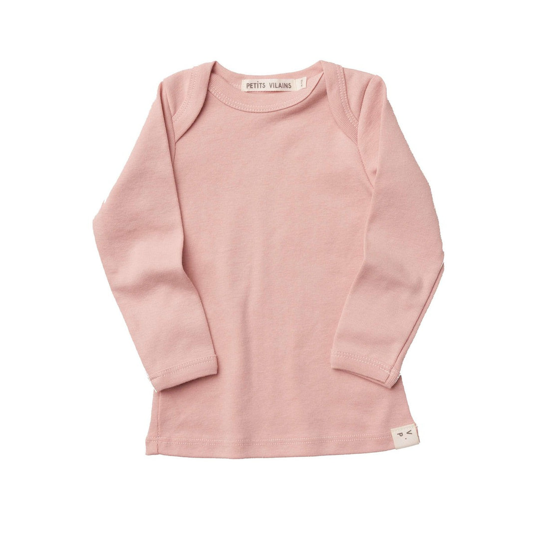 Lilou Long Sleeve Envelope Tee - Dusty Pink Tees Petit Vilains 