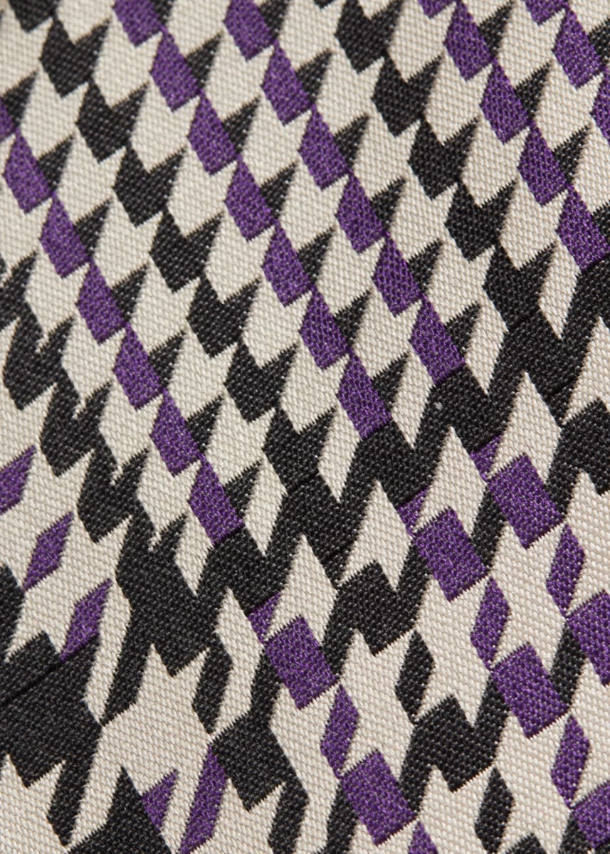 Woven Silk Glen Plaid Tie - Purple