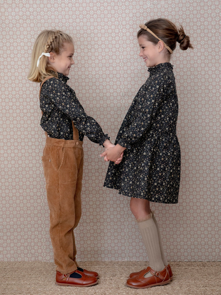 Margaret Floral Blouse - Graphite Flowers