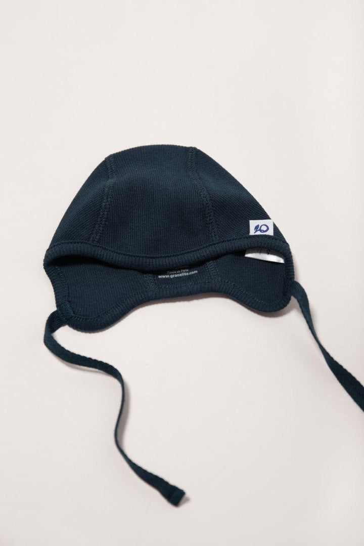 Organic Ribbed Helmet Cap - Navy