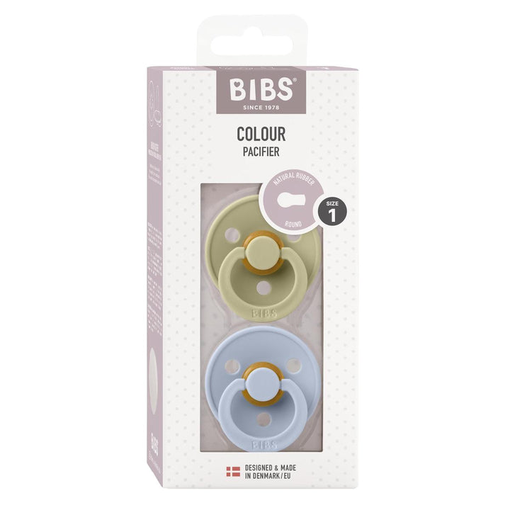 Bibs Pacifier 2 Pack - Khaki/Dusty Blue