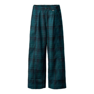 Alvina Woven Pants - Green Black Check