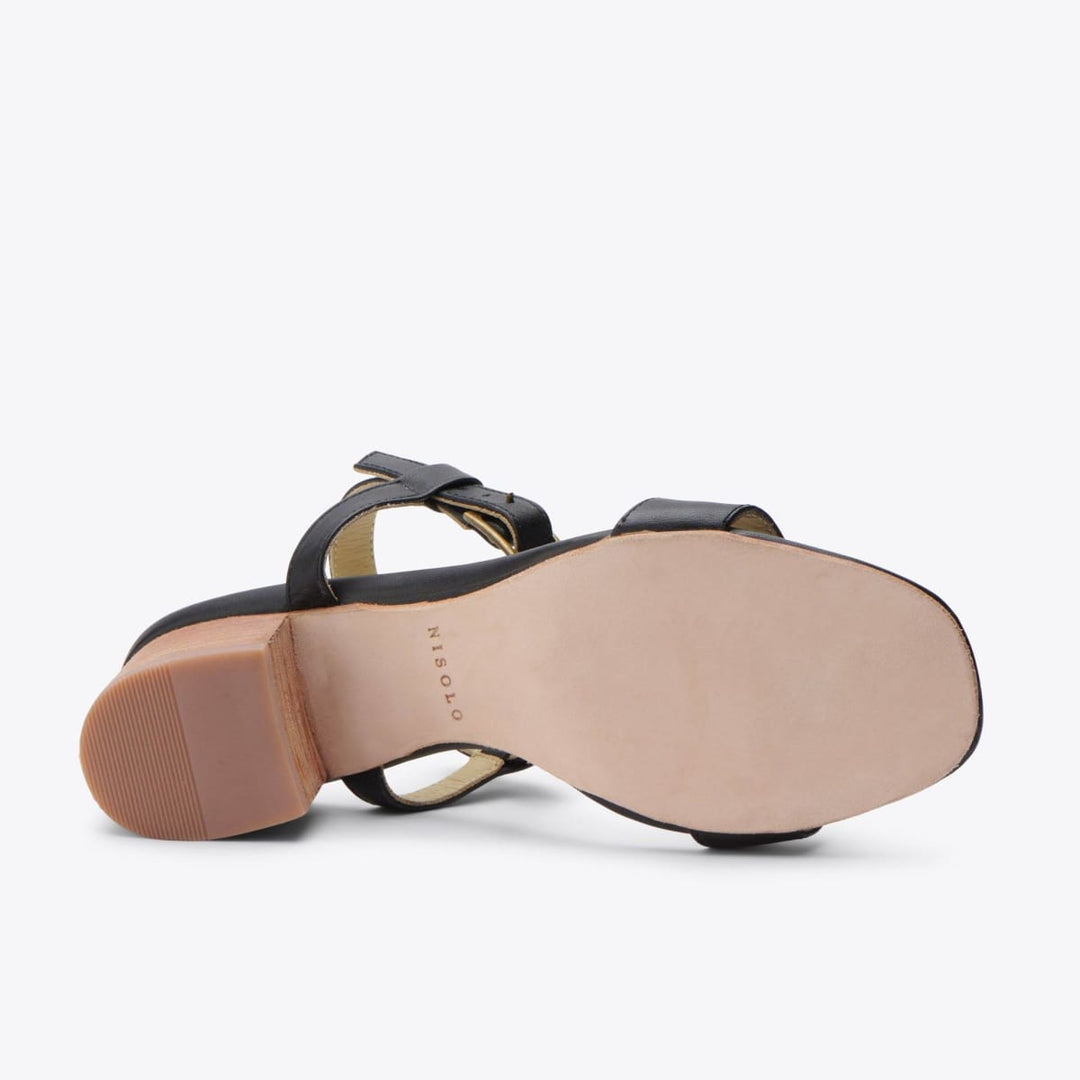 Lucia Block Heel Sandal - Black