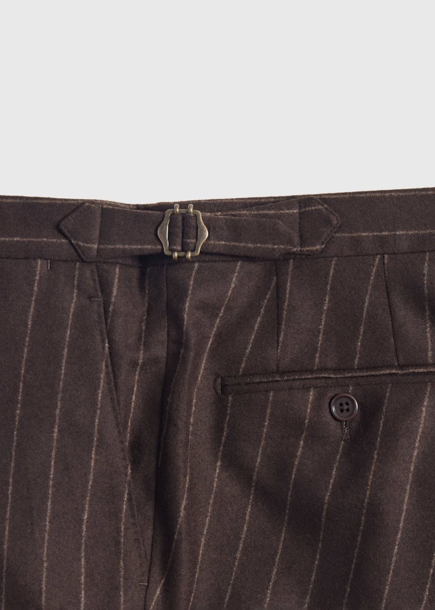 Chalk Stripe Flannel Suit - Brown