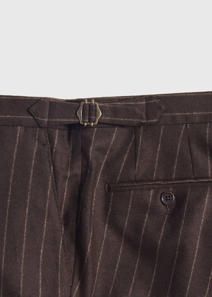 Chalk Stripe Flannel Suit - Brown