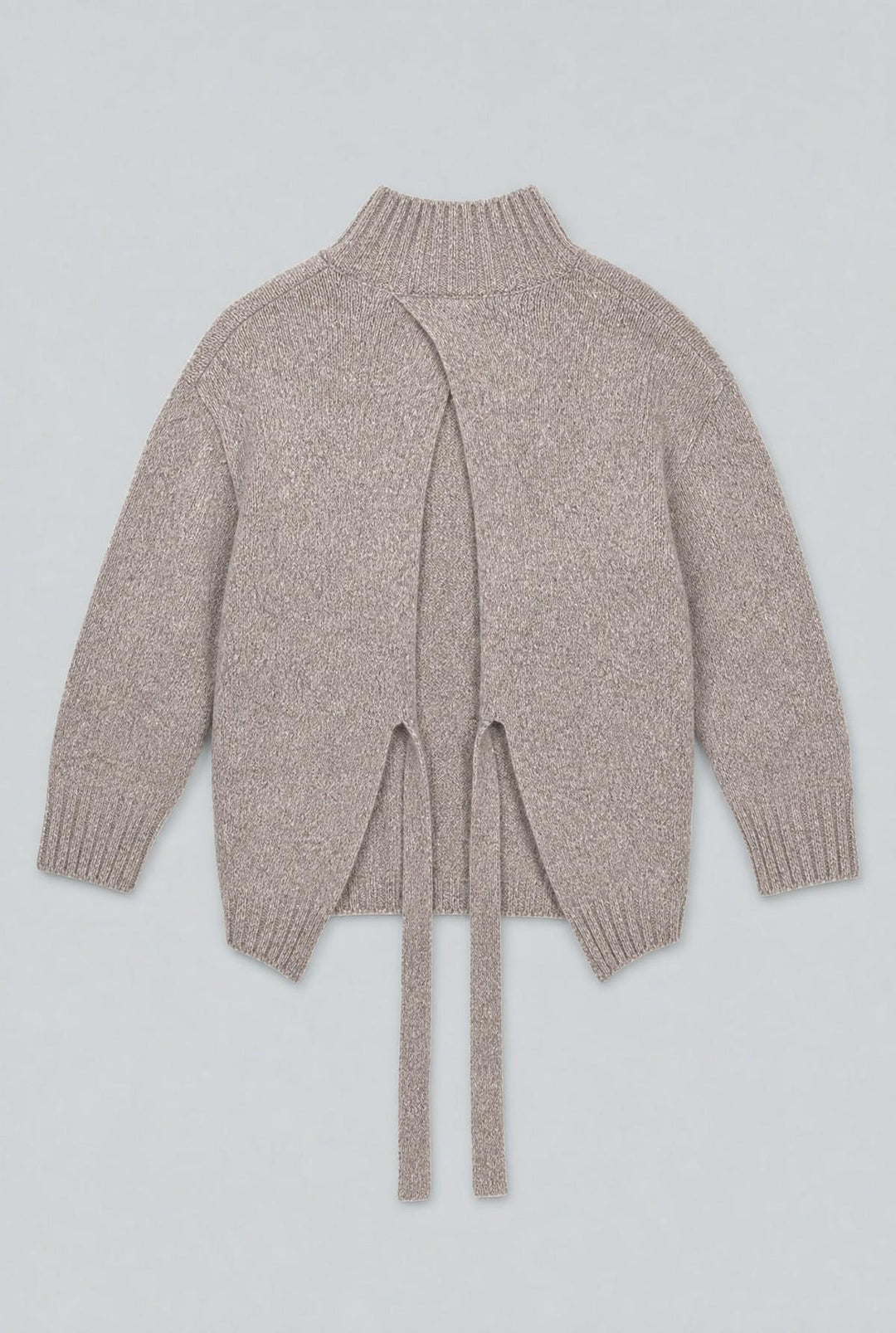 Wrap Turtleneck Sweater - Heather Gray