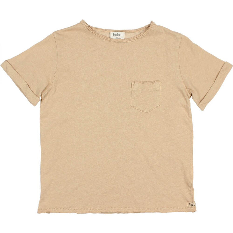 Pocket Rolled Sleeves Linen Tee Shirt - Biscotto Shirts Buho 