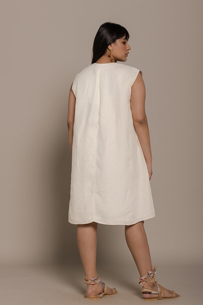 The Musical Dusk Dress - Shell Off/White