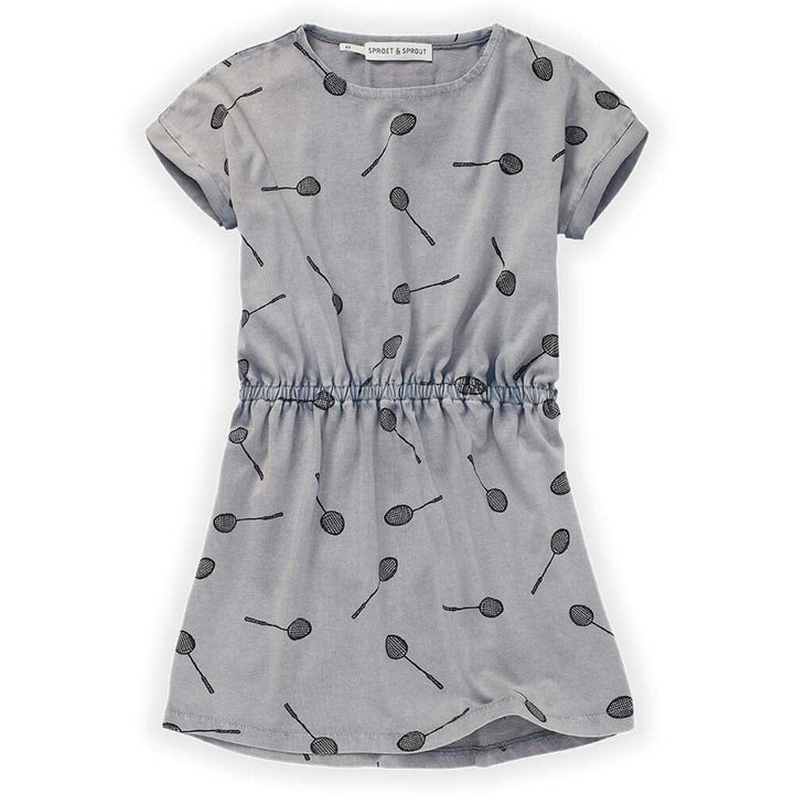 Badminton Print Dress - Stone Grey Dresses + Skirts Sproet & Sprout 