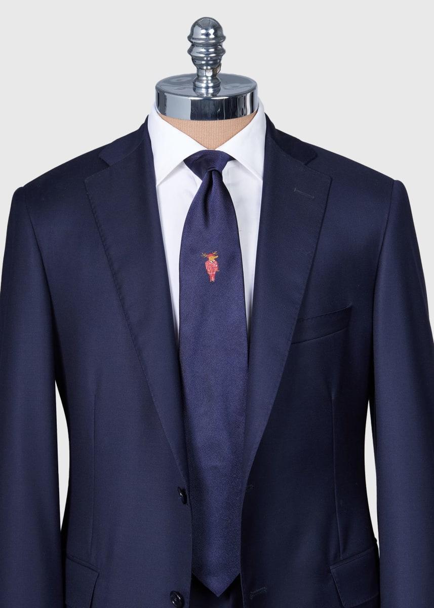 Holiday Prancer Reindeer Tie - Navy