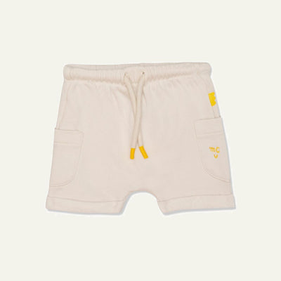 Recycled Cotton Cream Baby Shorts - Natural