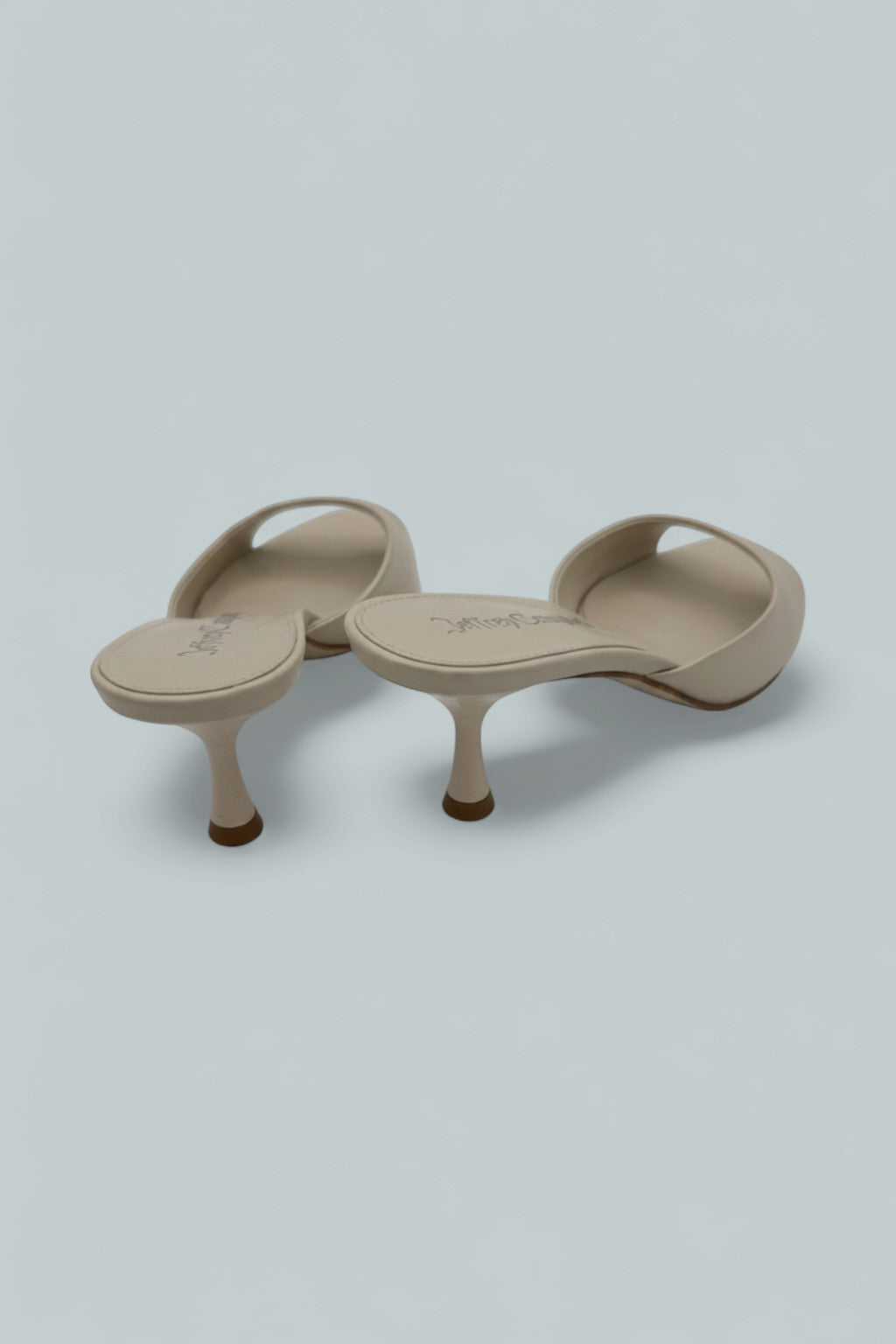 Spy-Kid Kitten Heel Sandals - Bone