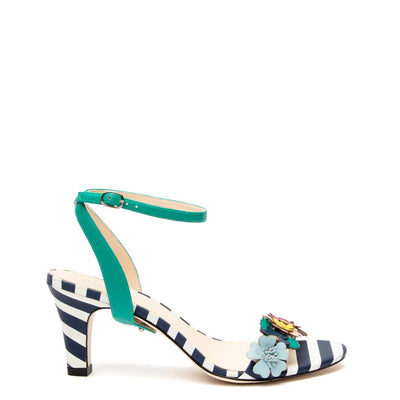 Striped Floral Open Toe + Teal Marilyn - Multi Color