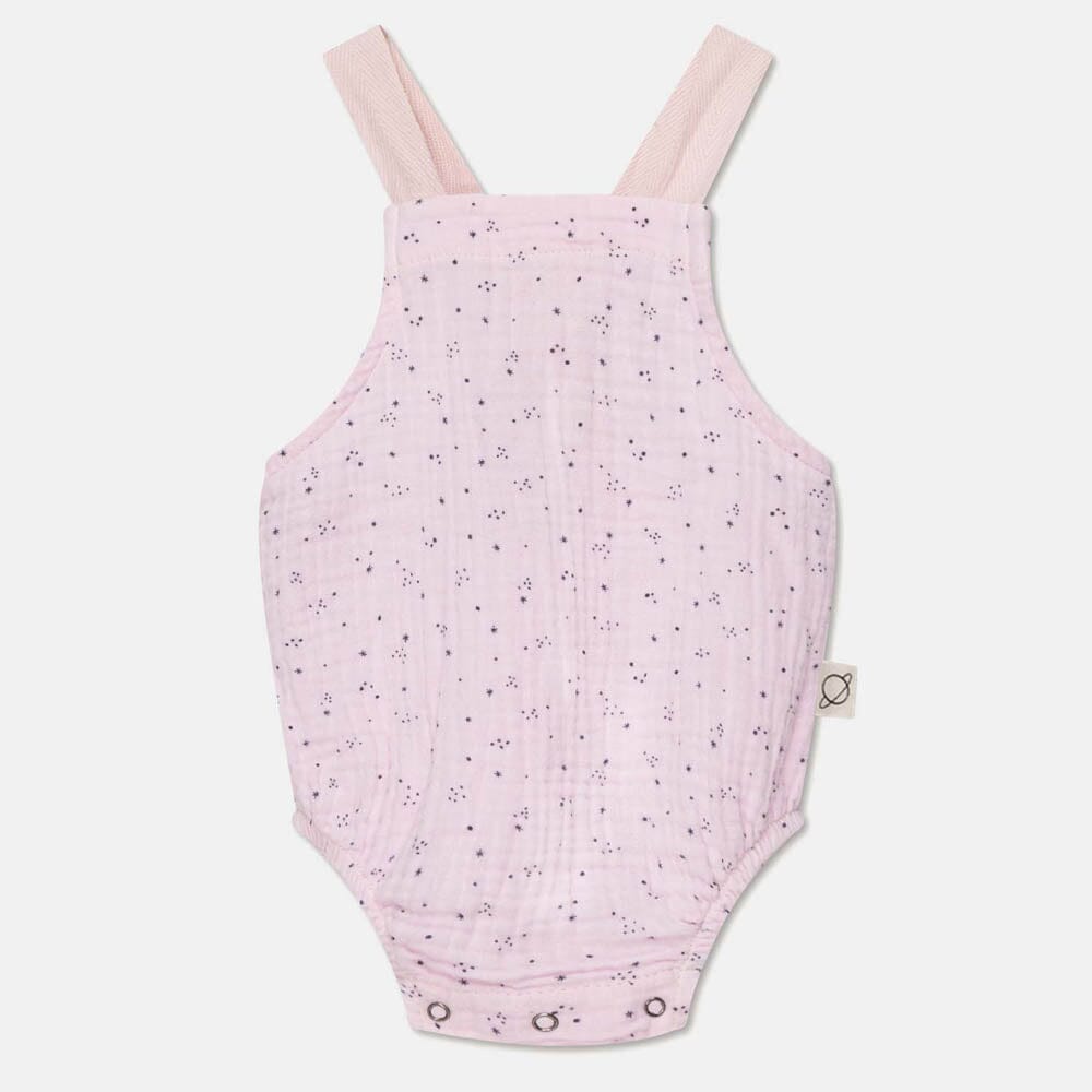 Gauze Star Print Baby Romper - Pink