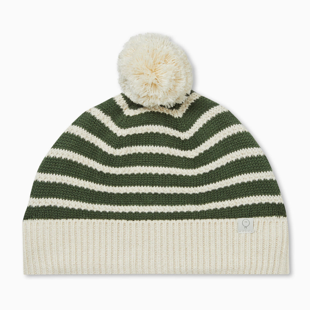 Knitted Stripe Hat - Pine Stripe