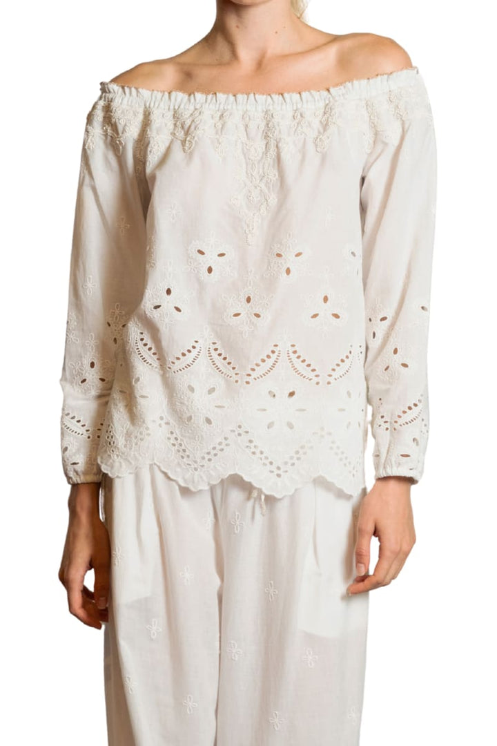 Fleur Top - White Eyelet