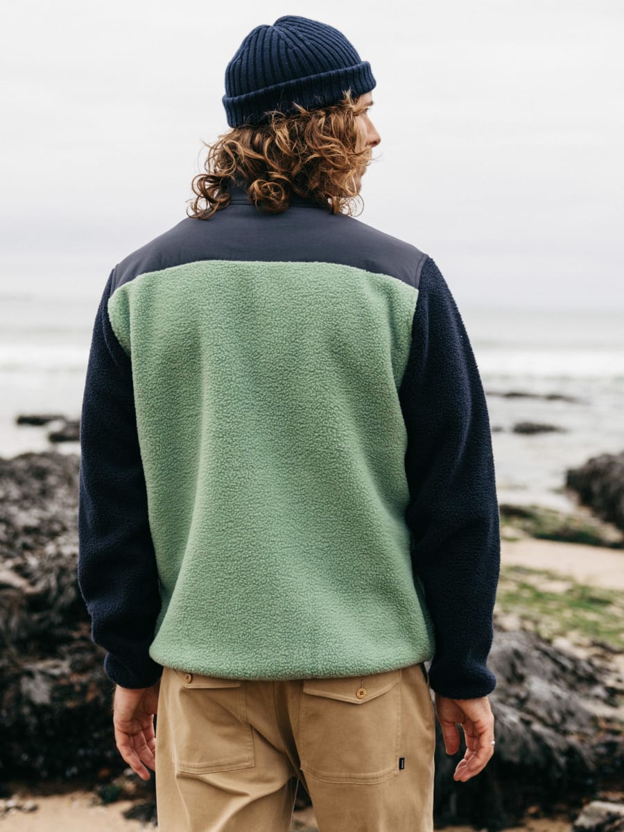 Men's Bolster Full Zip Fleece - Navy/Wild Sage