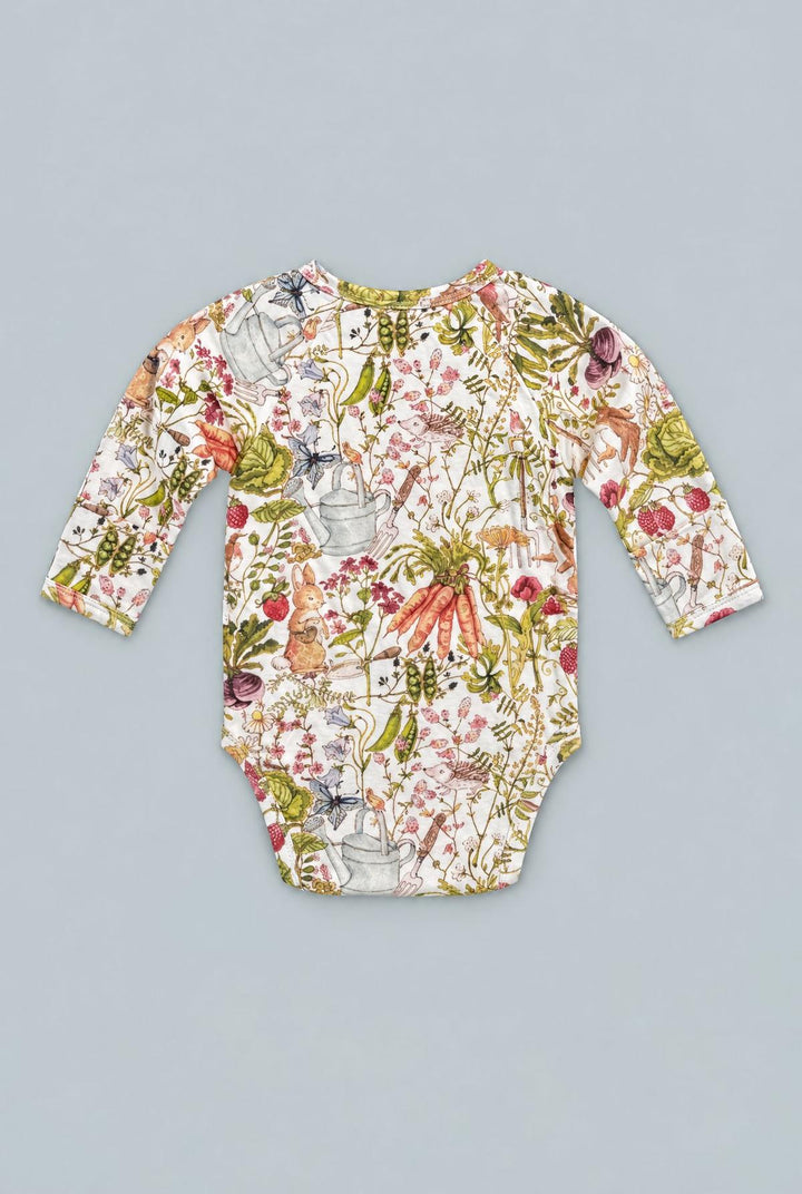 Side Snap Long Sleeve Bodysuit - Green
