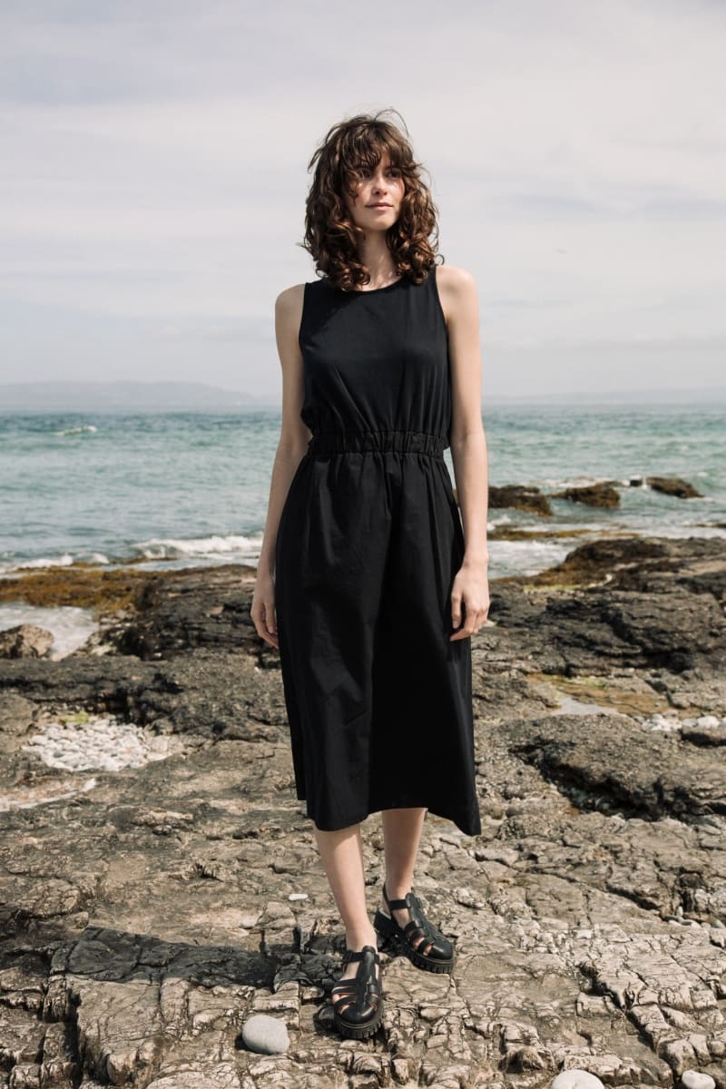 Organic Cotton Black Cotton Beach Dress Organic Cotton Asymmetrical Tank Dress: Racerback Summer Clothing Organic Cotton Black Cotton Beach Dress Organic Cotton Asymmetrical Tank Dress: Racerback Summer Clothing