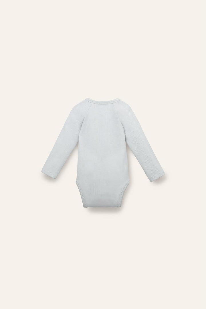 Organic Pima Cotton Kimono Baby Onesie - Light Blue