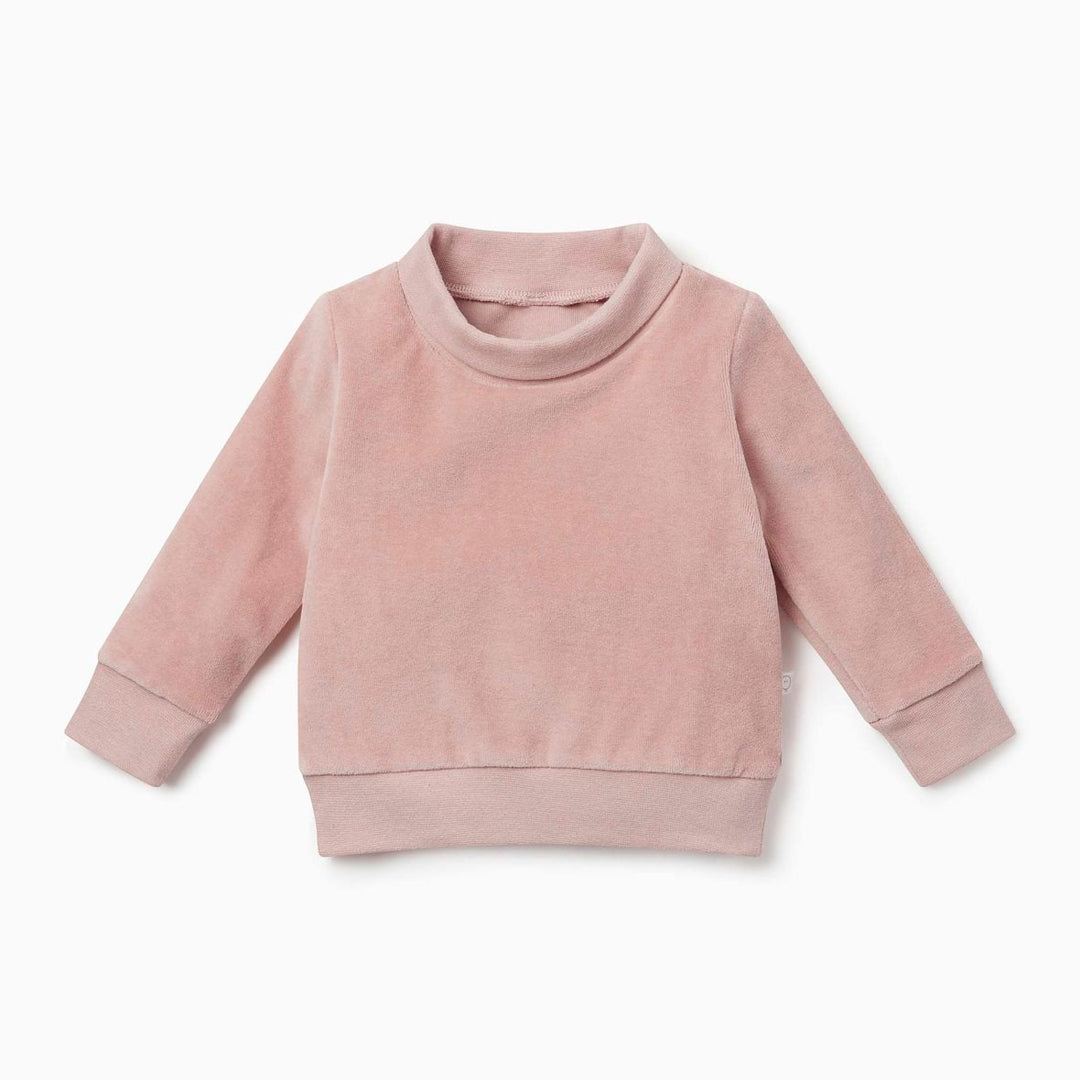 Velour High Neck Sweatshirt - Blush