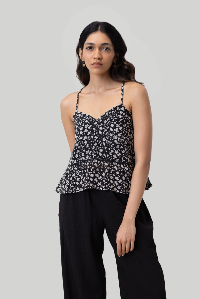 V-Neck Lace Camisole - Monochrome Medley