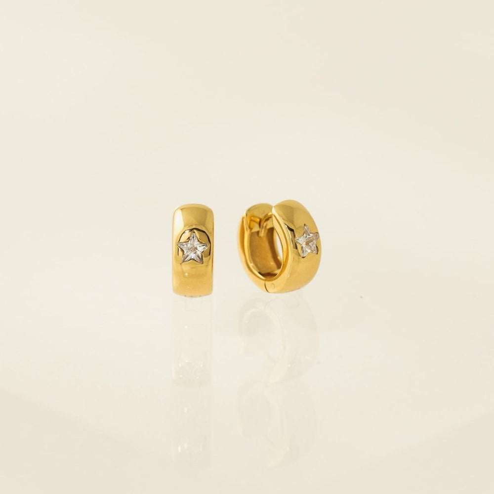 Star Chunky Huggie Hoop Earrings - Earrings