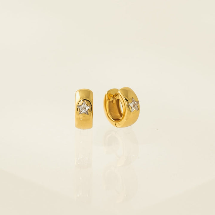 Star Chunky Huggie Hoop Earrings