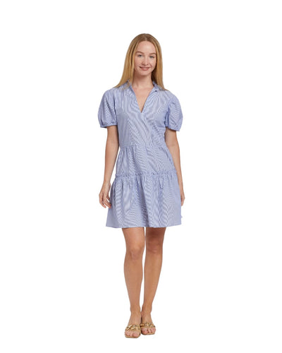 Everly Dress - Blue Stripe