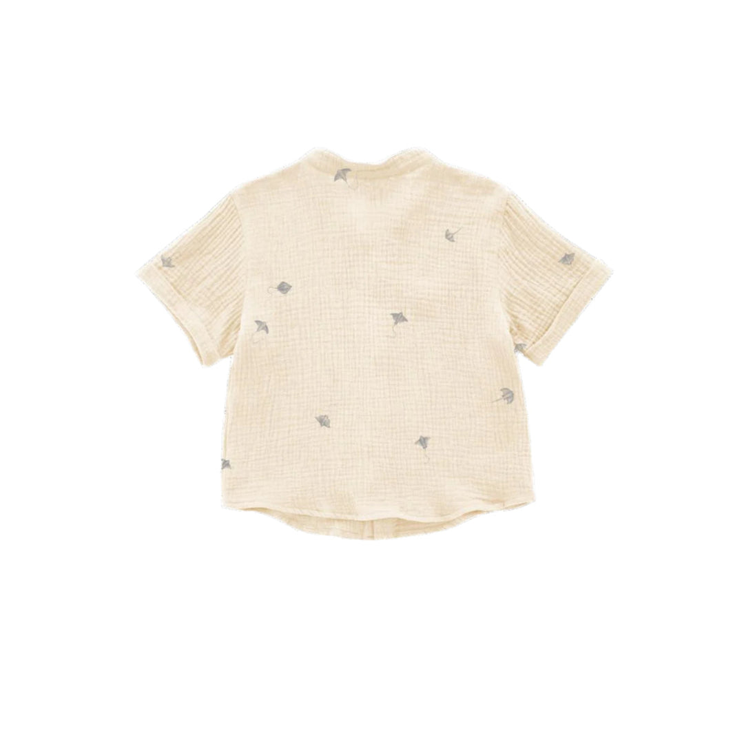 Gauze Button Up Shirt - Cream