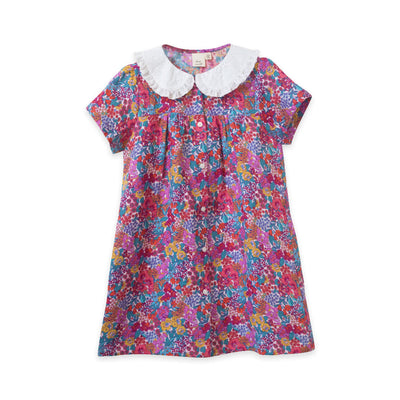 Girls Broderie Collar Fae Dress - Orchid