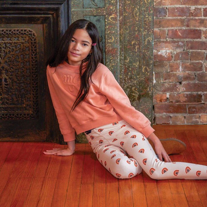 Rainbow Kid Leggings - Soft Pink/multi