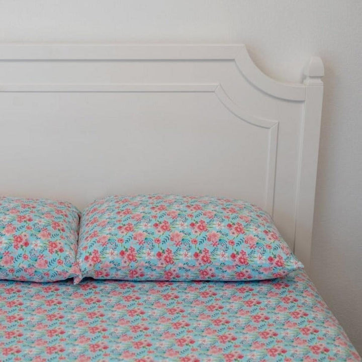 Pillow Case - Aqua Floral