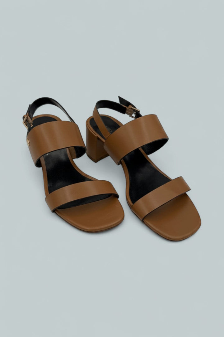 Double T Heel Sandal - Caramel Corn