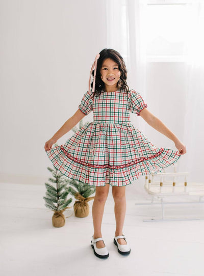 Aura Poplin Dress - Holiday Plaid